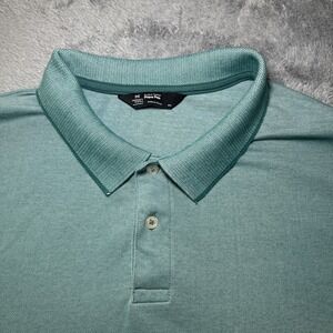 Members Mark Stretch Cotton Pique Polo Men's 2XL Short Sleeve Teal Blue Shirt